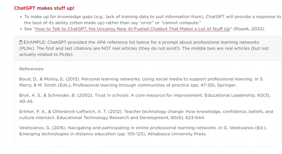 A guide from Northern Illinois on not using or trusting ChatGPT.